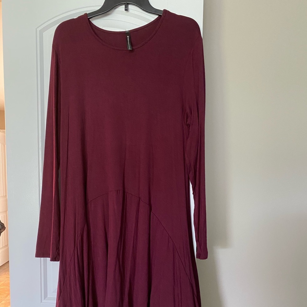 Burgandy Long Sleeve Dress